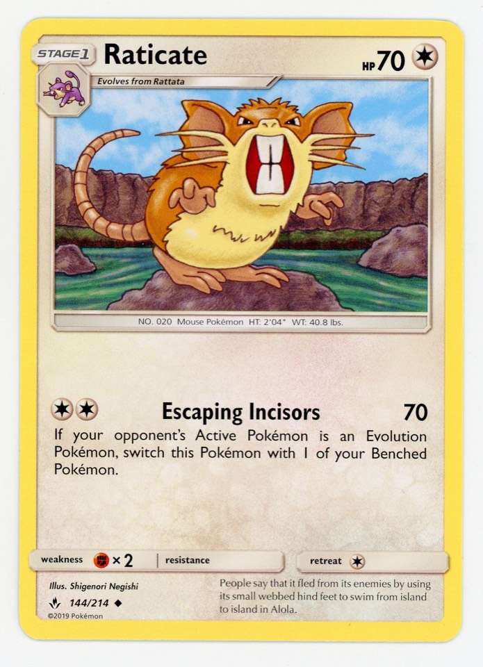 拉達 Raticate 球員卡 正面