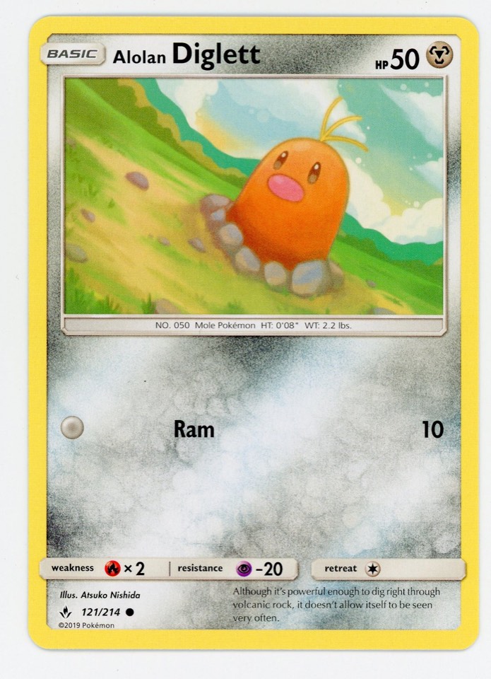 阿羅拉地鼠 Alolan Diglett 球員卡 正面
