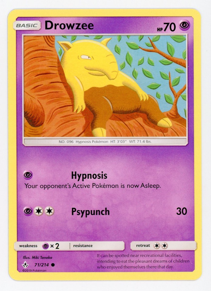 催眠貘 Drowzee 球員卡 正面