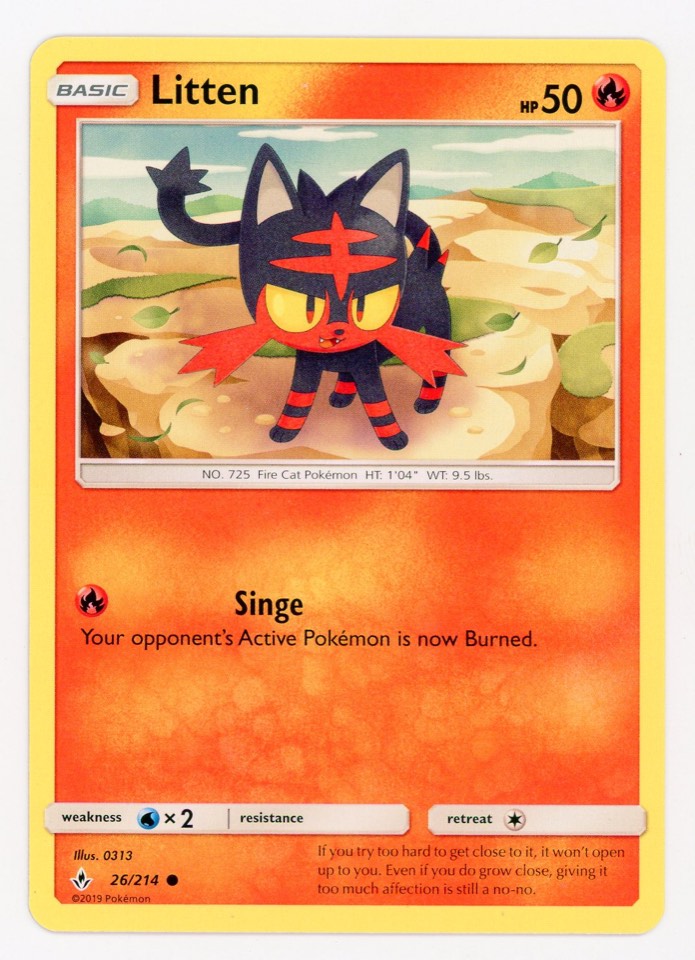 火斑喵 Litten 球員卡 正面