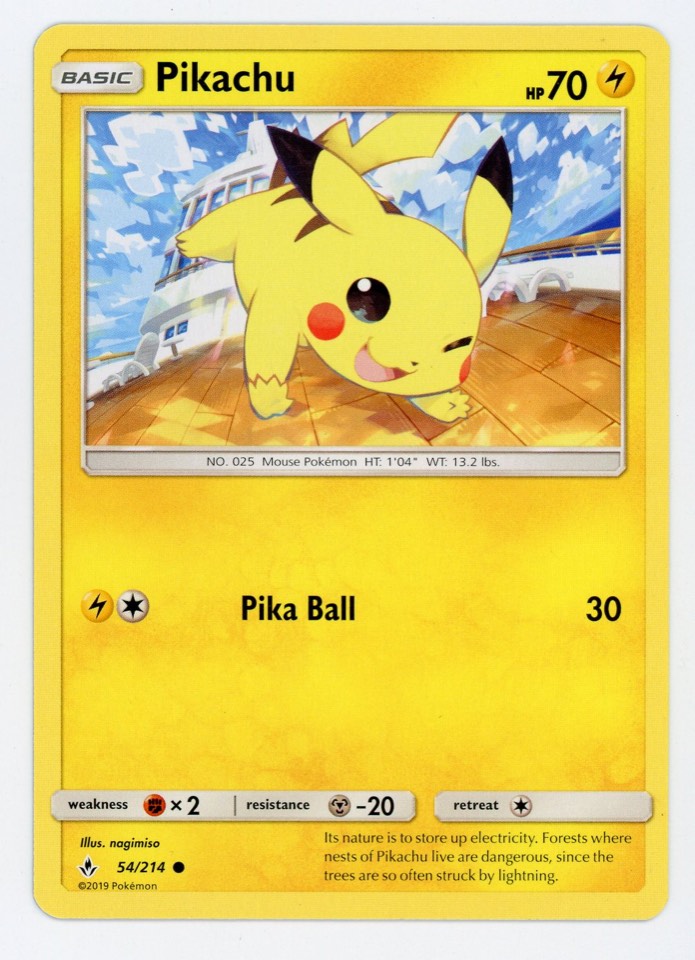 皮卡丘 Pikachu 球員卡 正面