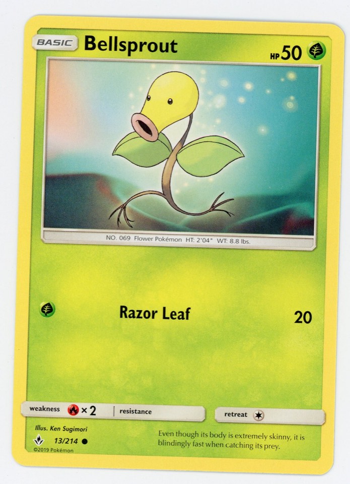 喇叭芽 Bellsprout 球員卡 正面